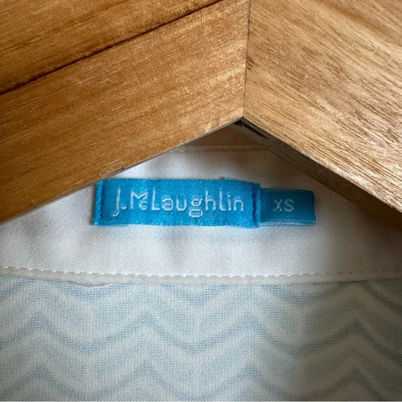 J McLaughlin size XS Blue Wave Catalina Cloth Collar Dress Travel Stretchy - Picture 3 of 6